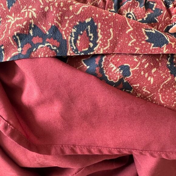 Madewell Pink Ruched V-Neck Sundress with Bishop Sleeves - Picture 7 of 7